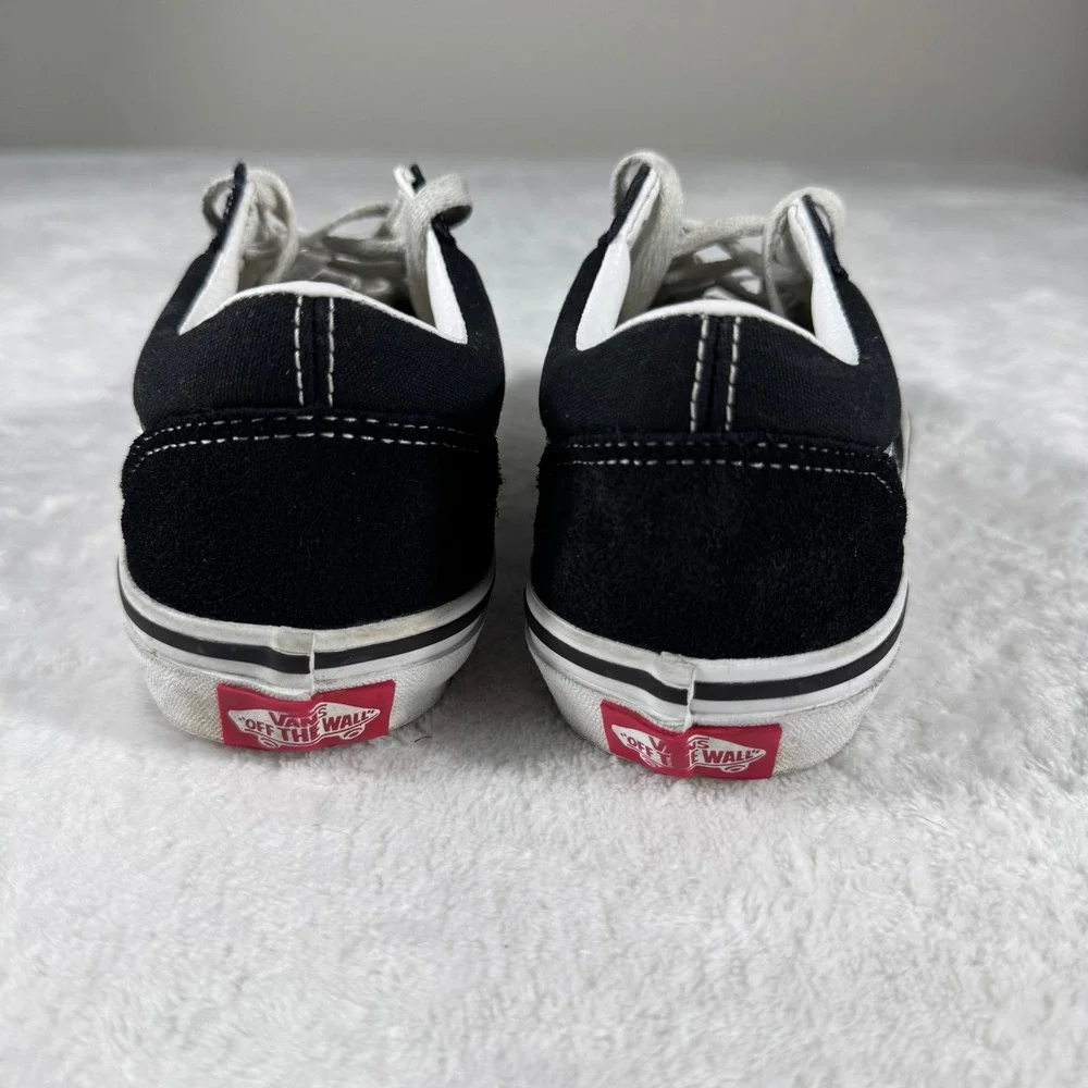 Vans Old Skool Kids Sneakers Black White Suede Skate Shoes Size 4.5 Junior